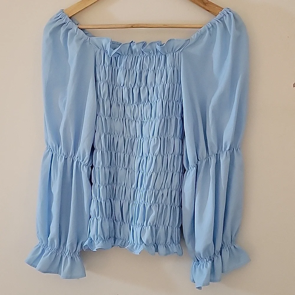 CUTE BABY BLUE LONGSLEEVE TOP - Picture 6 of 11